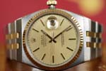 Rolex Oysterquartz 17013 staal met gouden bezel en doos en papieren!